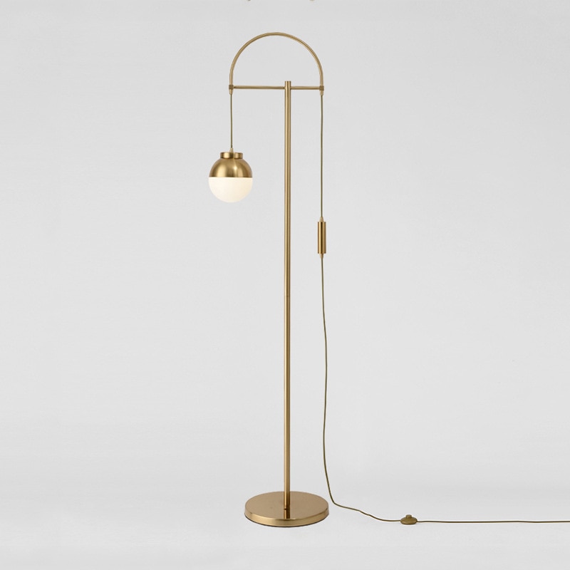 Golden Decorative Floor Lamp, Art Studio Floor Lamp